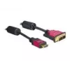 HDMI - DVI kabelis DeLOCK 84343 3,0 m vīrišķais / vīrišķais