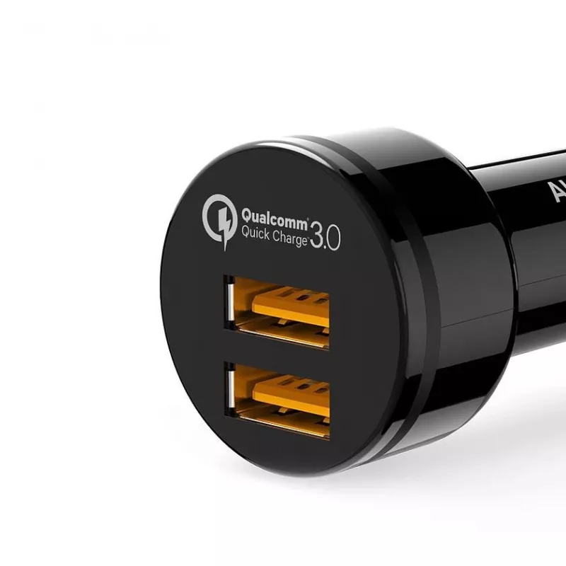 CC-T8 ātrās uzlādes auto lādētājs 2xUSB 3.0 6A 36W + micro USB kabelis 1m