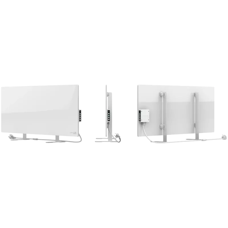 AENO Premium Eco Smart Heater, 700W, Rūdīts stikls, Infrasarkanā + konvekcijas apkures tips, LED displejs Kontaktdakšas tips: Eiropa (E/F tips), BALTA