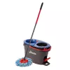 Grīdas mops VILEDA Microfibre 320 mm, teleskopisks kāts 55–123 cm, mazgājams, 360° rotējoša galva, melns/zils/sarkans