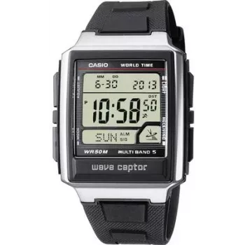Rokas pulkstenis CASIO WV-59E-1AVEF ar radio vadību, sudraba korpuss, 48,3×39×12,5 mm