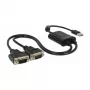 Seriālais kabelis DeLOCK 63950 USB 2.0 Type-A 2 x RS-232 DB9 Melns 0,6 m