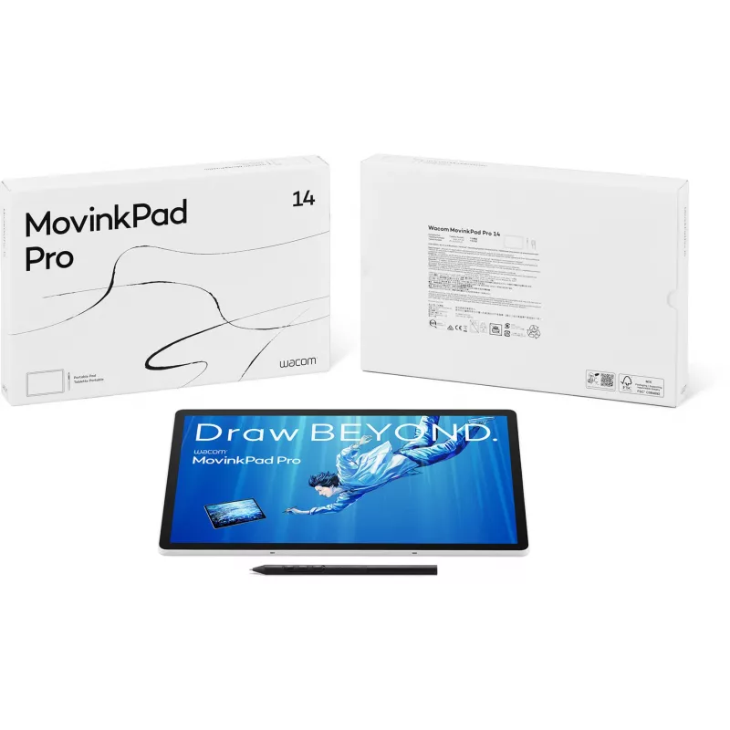 Wacom MovinkPad Pro 14, vadu un bezvadu, 5080 lpi, 302 x 189 mm, USB/Bluetooth, 1 cm, piespraude