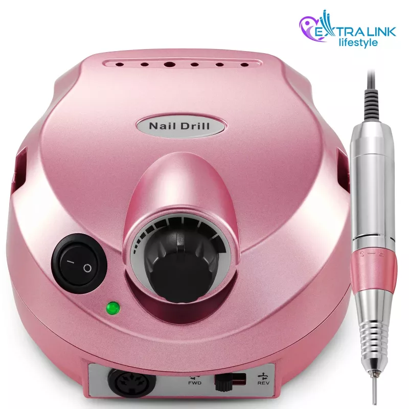 Elektriskais nagu frēzis Extralink NAIL DRILL-202 65W rozā — profesionāls manikīra/pedikīra instruments