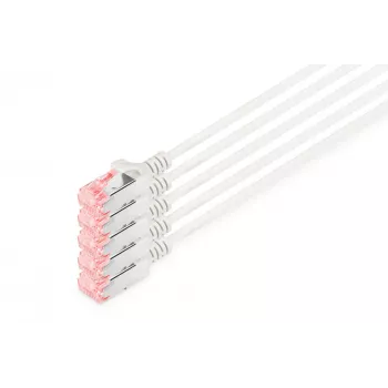 Digitus DK-1624-100S-5 CAT 6 U/FTP savienojuma kabelis, 10 m, pelēks, 5 gab.