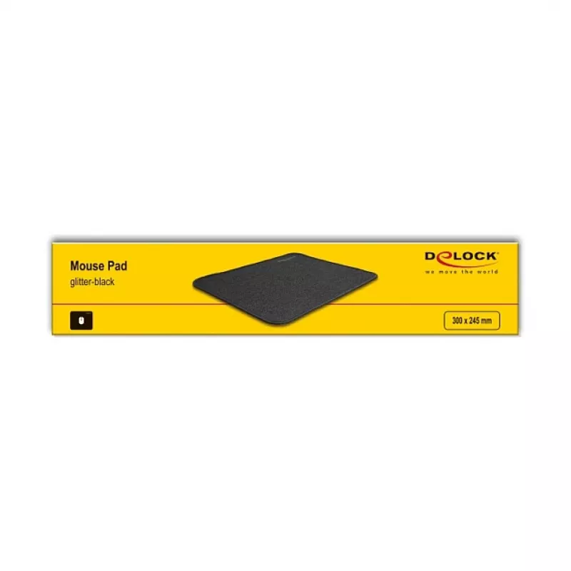 Peles paliktnis DeLOCK glitter-Melns 300x245mm Gumijas Neslīdošs