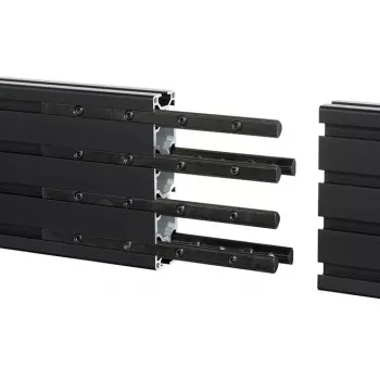 Montāžas sliede B-Tech BT8390 paplašinājuma komplekts melns, 12 mm platums, 8 mm dziļums, 180 mm garums