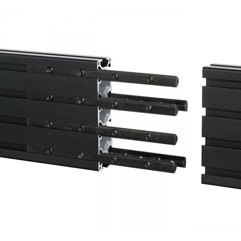 Montāžas sliede B-Tech BT8390 paplašinājuma komplekts melns, 12 mm platums, 8 mm dziļums, 180 mm garums