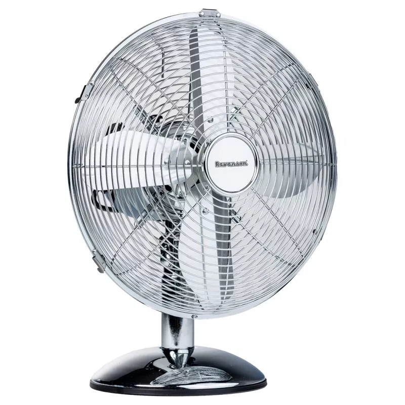 Galda ventilators Ravanson WT-7033N inox, 33.5 cm diametrs, 35 W, 3 ātrumi, 90° svārstības, metāla korpuss