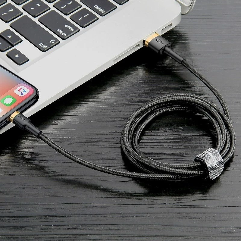 Baseus Cafule kabelis USB Lightning 1,5 A 2m (zelta+melns)