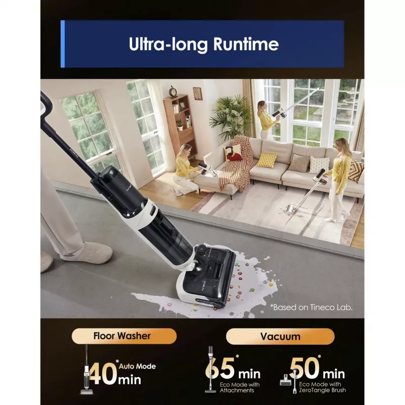 Grīdas tīrītājs Tineco Floor One Switch S6 Stretch Plus balta — bezvada mitrā-sausā cieto grīdu tīrītājs