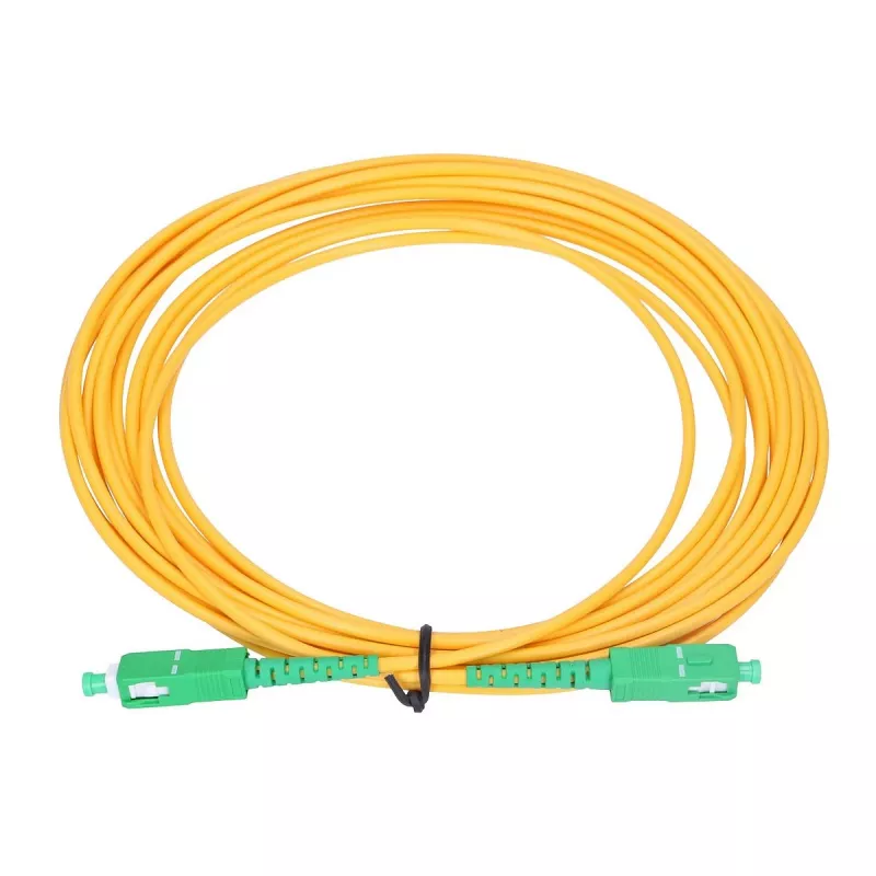 Extralink SC/APC-SC/APC Patchcord, LSOH, viena režīma, simplekss, G.657A2, 3 mm, 15 m, dzeltens