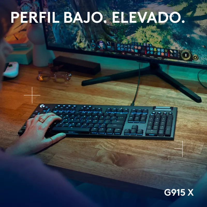 Vadu mehāniskā spēļu tastatūra Logitech G915 X Melns ar RGB apgaismojumu