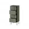 Kumode cama meble Cama 4S TRESSE 50x40x125 cm, matēti zaļa, 4 atvilktnes, skaidu plātne