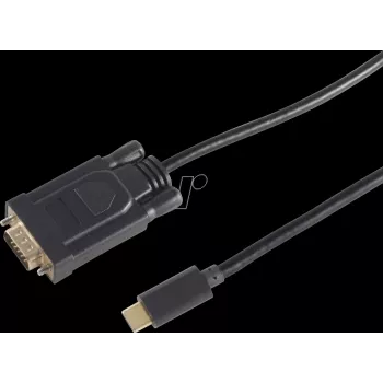 shiverpeaks BS10-59185 Video kabeļa adapteris 1,8 m USB Type-C VGA (D-Sub) melns (BS10-59185)