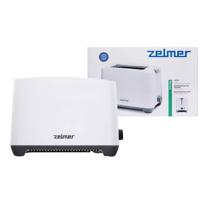 Zelmer ZTS7386 tosteris 2 šķēlēm 750 W Balts