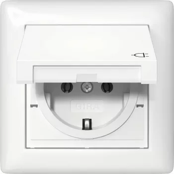 gira SCHUKO kontaktligzdas komplekts ar KD, IP44 aizsardzību un rāmi — modelis 415703