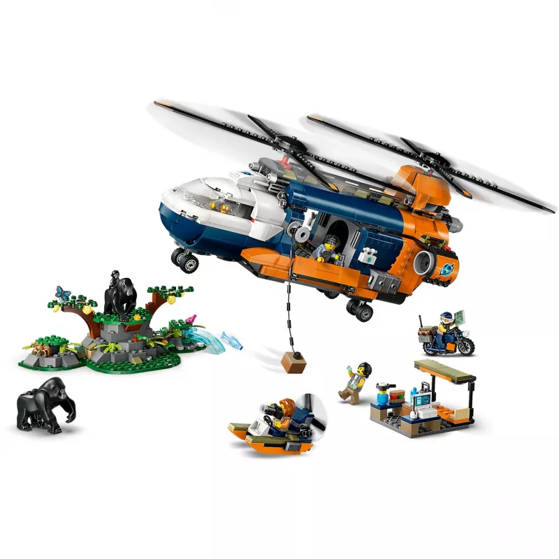 LEGO City 60437 Jungle explorer helicopter in base camp