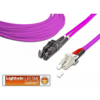 Lightwin augstas kvalitātes dupleksais optiskais komutācijas kabelis, MM OM4, E2000 - LC optiskais komutācijas kabelis (LDP-50 E2-LC 2.0 OM4)