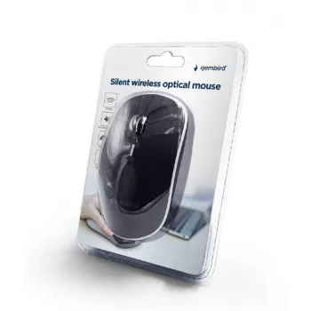 Pele USB optiska bezvadu melna/klusa MUSW-4BS-01 GEMBIRD