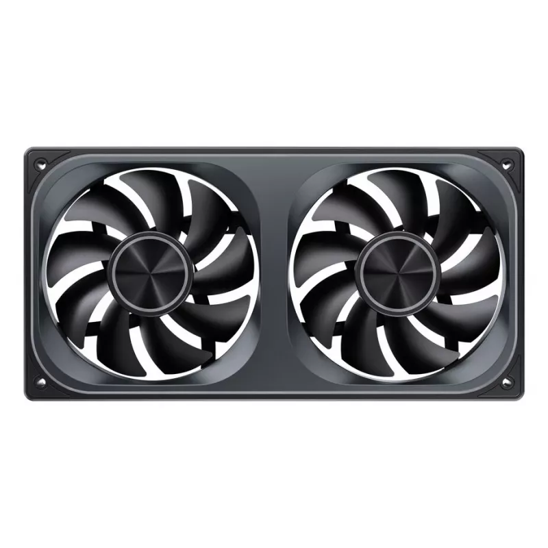 120mmx2 ARGB PWM korpusa ventilatori, Jonsbo ZA-240 Infinity Mirror 240mm melns