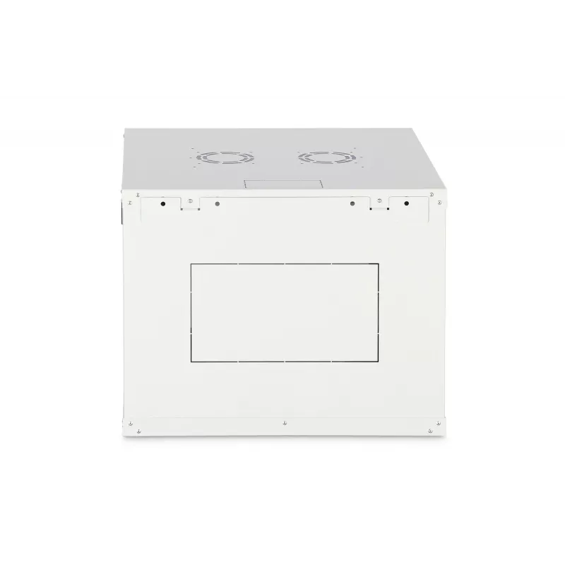 Pie sienas stiprināms 19 collu statņu skapis DIGITUS Dynamic-N DN-37106 — 9U, 600x600 mm, IP20, atslēgas slēdzene