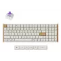 Mehāniskā tastatūra Keychron K4 HE 96% QWERTY — USB, RF bezvadu un Bluetooth, 100 taustiņi, RGB, balta/koka