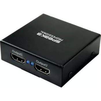 SpeaKa Professional SP-HDS-220 1+2 portu HDMI sadalītājs Ultra HD spējīgs 3840 x 2160 pikseļi melns (SP-9006064)