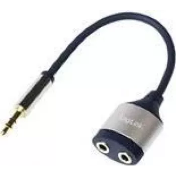 LogiLink Audio sadalītājs stereo mini ligzdas kontaktdakša sievišķā uz stereo mini ligzdas kontaktdakša vīrišķā 18 cm