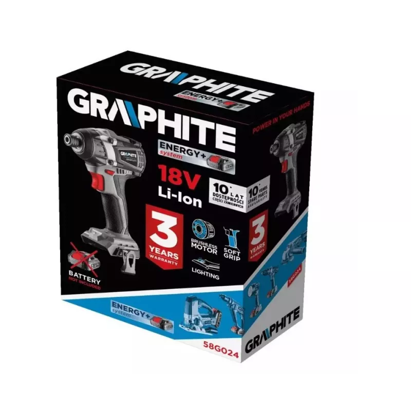 Akumulatora skrūvgriezis/triecienskrūvgriezis Graphite 58G024, Dziļums: 150 mm, Svars: 1,15 kg