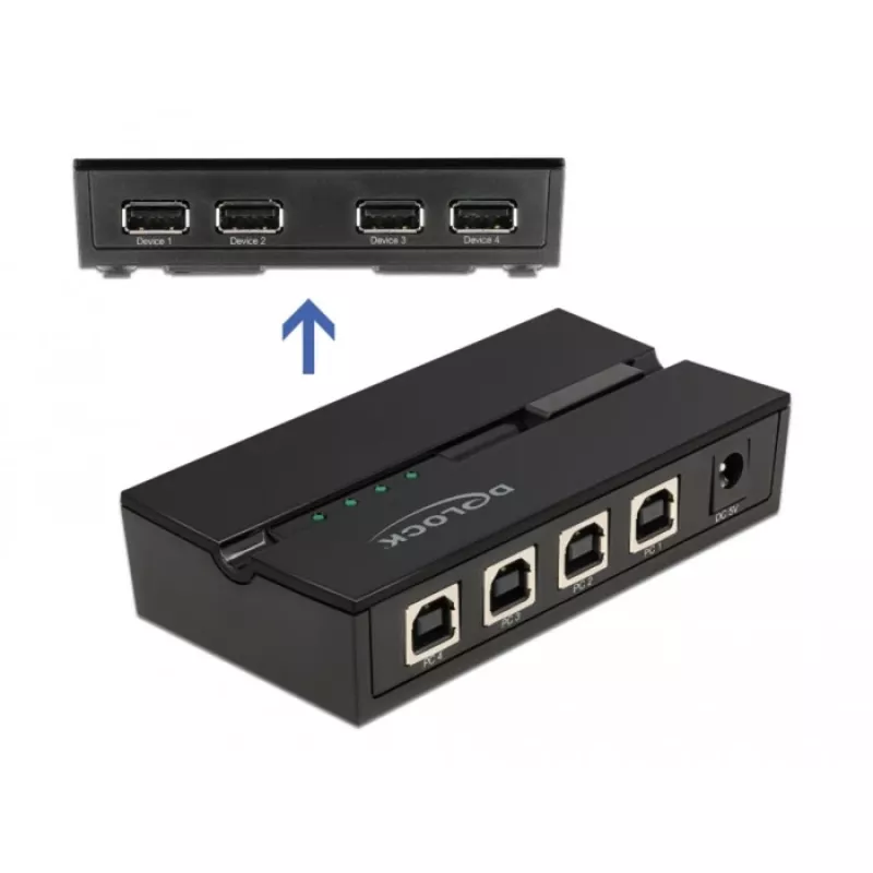 DeLOCK 11494 datora datu slēdzis melns USB Type-A Type-B 0,48 Gbit/s
