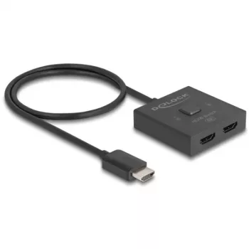 HDMI pārslēdzējs DeLOCK 18901 144Hz melna plastmasa 55x55x15mm