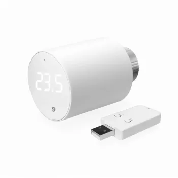 Termostatiskā radiatora vārsta komplekts Shelly Heating Control BLU TRV + BLU Gateway Gen. 3 — M30×1,5, Wi‑Fi, AA baterijas, 78 mm augstums