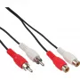 InLine Audio Kabelis 2x RCA vīriešu / sieviešu 20m, 2 x RCA, Vīriešu, 2 x RCA, Sieviešu, 20 m, Melns