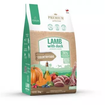 Sausā suņu barība POKUSA Premium Selection Puppy jēra gaļa ar pīli, 3 kg — junior, 30% proteīns, bez glutēna