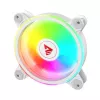 SAVIO FAN-01 balta 4 komplekts 120mm ARGB ventilators ar kontrolieri un tālvadības pulti