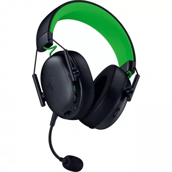 Austiņas Razer MelnsShark V3 X HyperSpeed — vadu un bezvadu (USB-A, Bluetooth), apkārtauss, 20–28 kHz, 270 g, melnas/zaļas