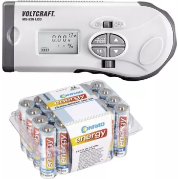 VOLTCRAFT Akumulatoru testeris MS-229 LCD + Conrad energy Alkaline Mignon baterijas 24 gab. komplekts