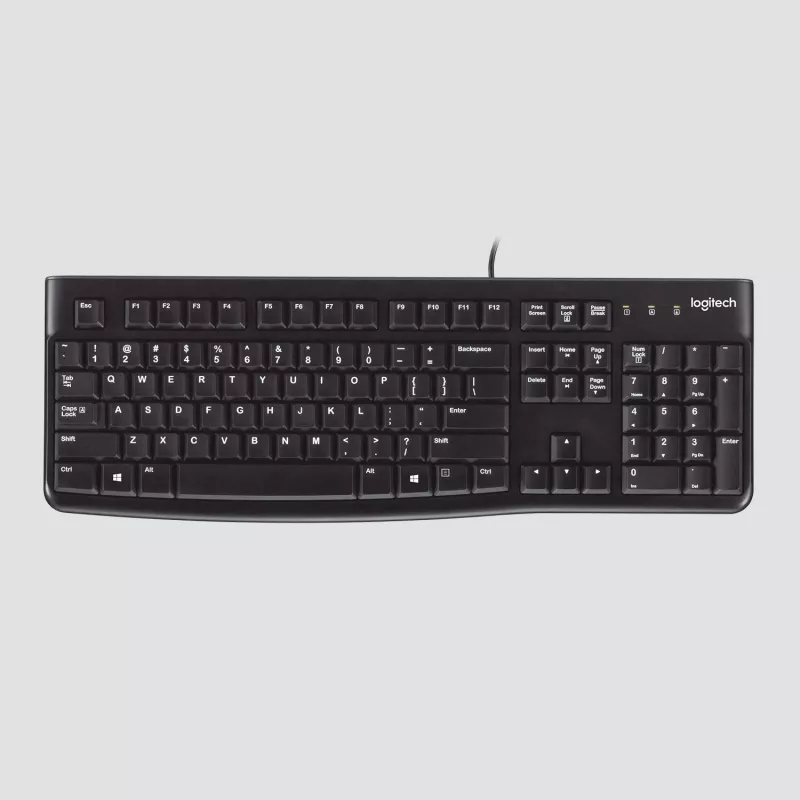 Logitech Desktop MK120 Combo, Melns, Wired, Swiss, 920-002504