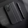 Dux Ducis Dux Ducis Hivo ādas maciņš ar atloku, dabīgās ādas kabatas futrālis kartēm un dokumentiem Samsung Galaxy S22+ (S22 Plus) melns