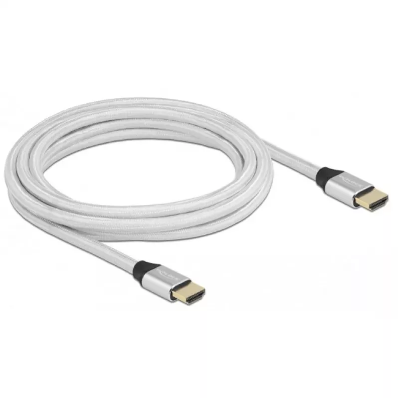 HDMI kabelis DeLOCK Ultra High Speed 48 Gbps 8K 60 Hz sudrabains 3 m