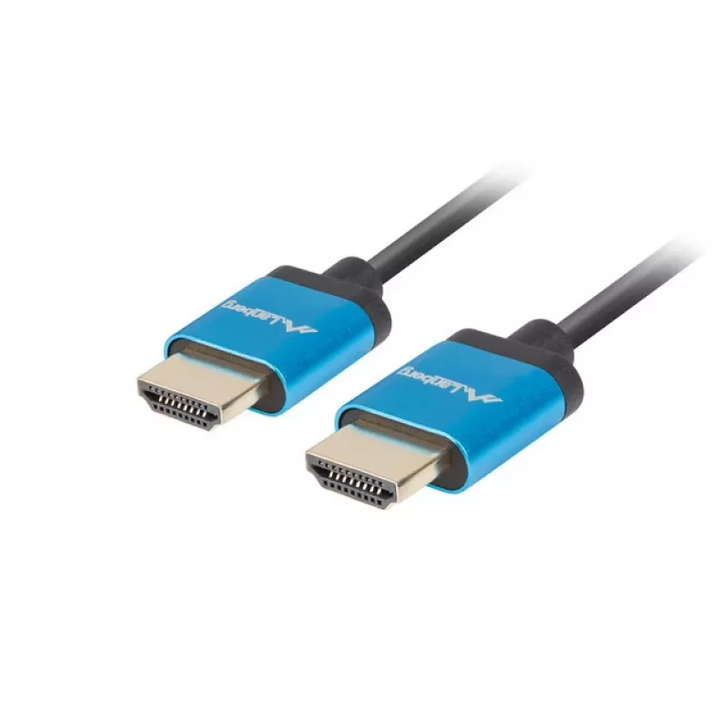 HDMI kabelis LANBERG CA-HDMI-22CU-0018-BK 1.8 m — HDMI Type A uz A, HDMI 2.0, 18 Gbit/s, ARC, zelta pārklājums