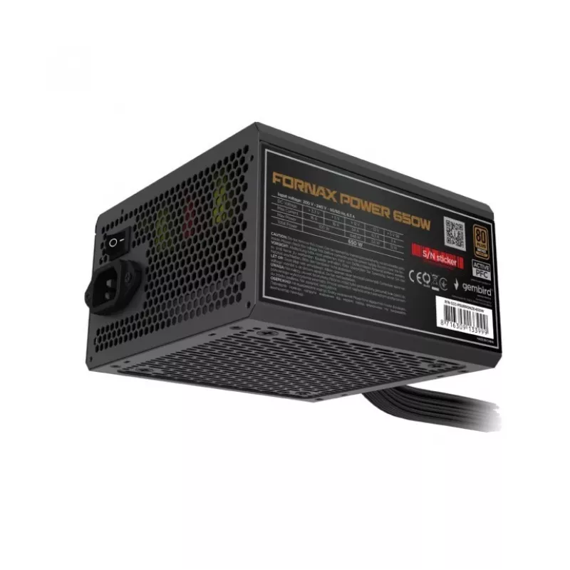 Barošanas bloks 650W aktīvais PFC 12 cm ventilators 80+Bronze industriāls
