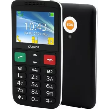 OLYMPIA Comfort Mobile Phone LUX Big-Button 2,4 Colour Display SOS Button Dual-SIM Kamera B Melns (2229)