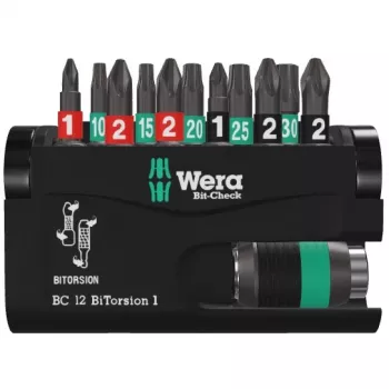Skrūvgrieža uzgaļu komplekts Wera Bit-Check 12 BiTorsion 1 SB
