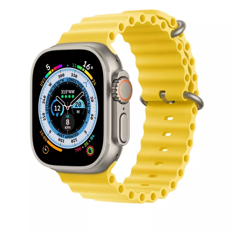 Apple MQED3ZM/A siksniņa viedpulkstenim, dzeltena fluorelastomēra