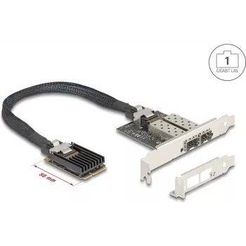 Tīkla adapteris DELOCK Mini PCIe I/O 95281 ar 2× SFP Gigabit LAN