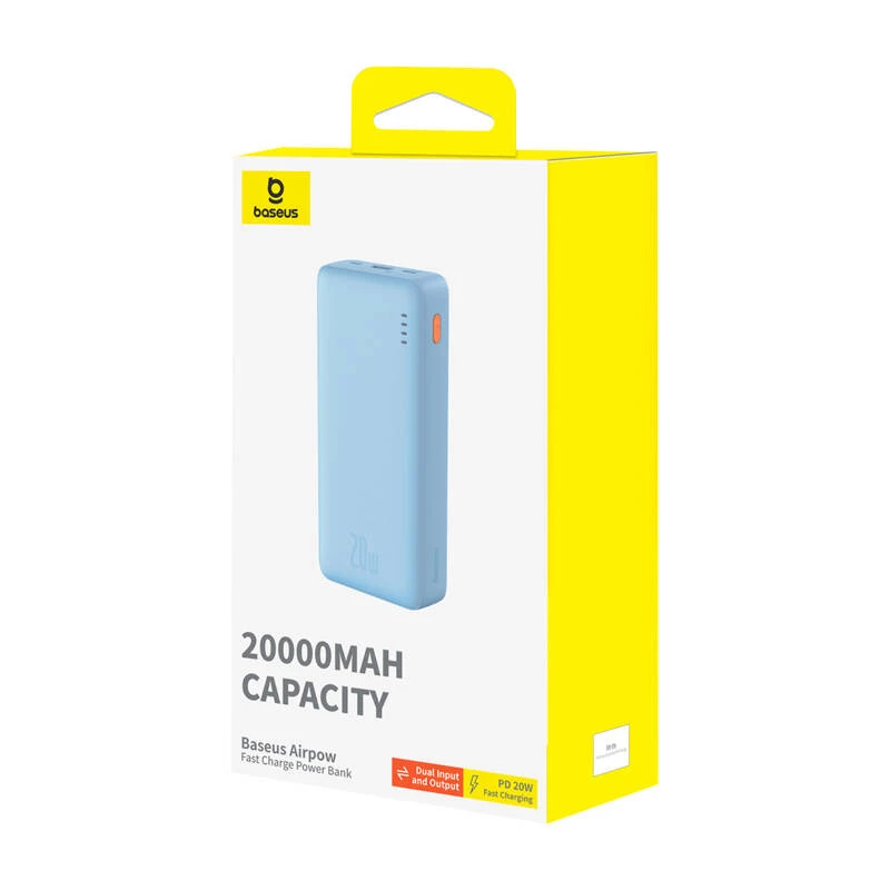 Baseus Airpow litija polimēra (LiPo) 20000 mAh zils
