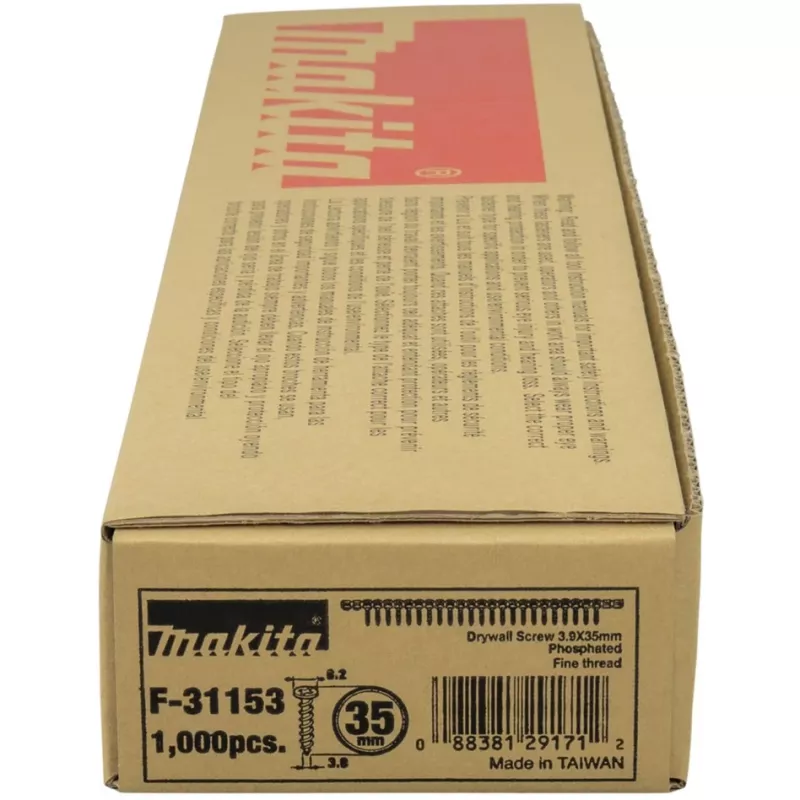 MAKITA LENTE AR SKRŪVĒM 3,9x35mm /1000gab. VID. METĀLA G/G PLĀKSNĒM
