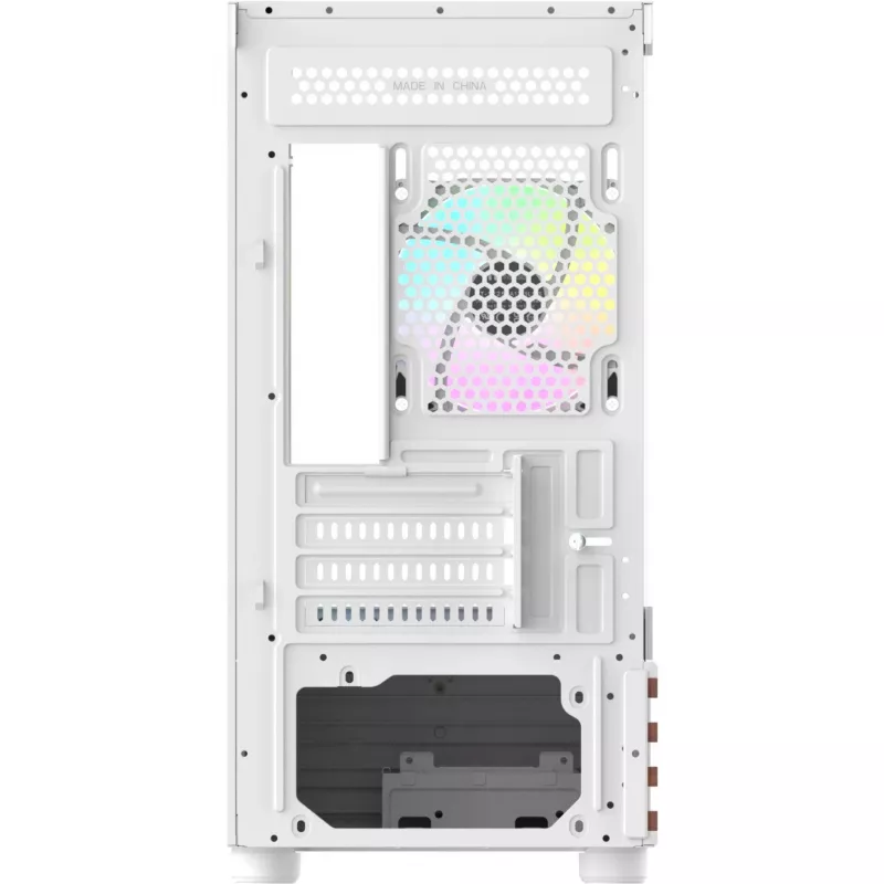 PC Micro Tower korpuss THERMALTAKE View 170 WS ARGB Snow — Micro ATX, balts, 2x120mm sānu, 1x120mm aizmugurē, barošanas bloks apakšā, atbalsta 2,5 collu/3,5 collu